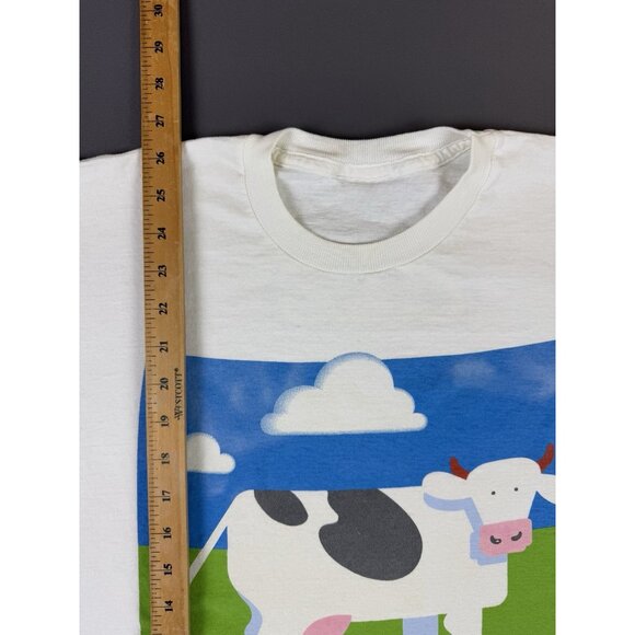 Vintage 1990 Cows Ice Cream Art Tee Single Stitch Prince Edward Island Promo - Picture 15 of 15